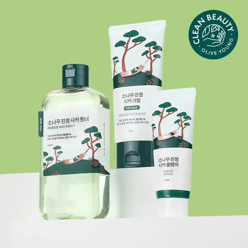 [집중진정] 라운드랩 포 맨 소나무 진정 토너/크림 2종 기획 (+클렌저 40ml or 토너 300ml 기획)